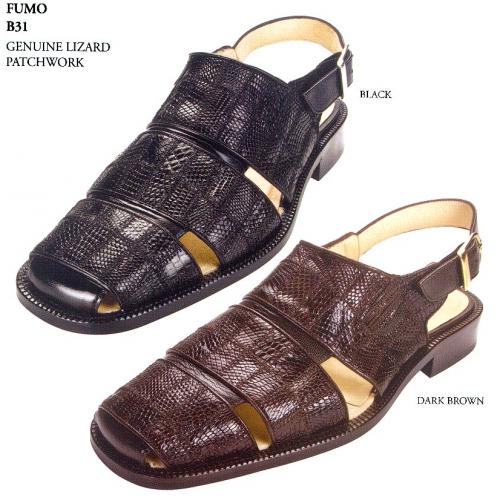 Belvedere "Fumo" Genuine Lizard Patchwork Sandals